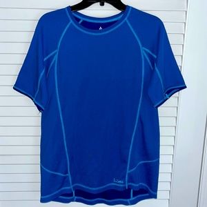 LL Bean 284758 Midweight Shirt Dry Fit Contrast Stitching in Blue